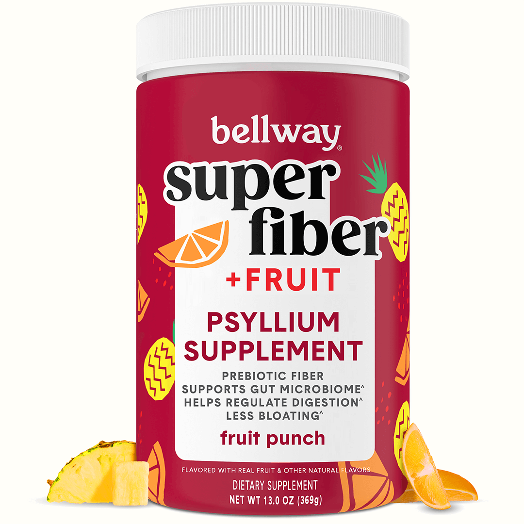 Bellway Super Fiber + Fruit fruit punch flavor product image with orange and pineapple slices