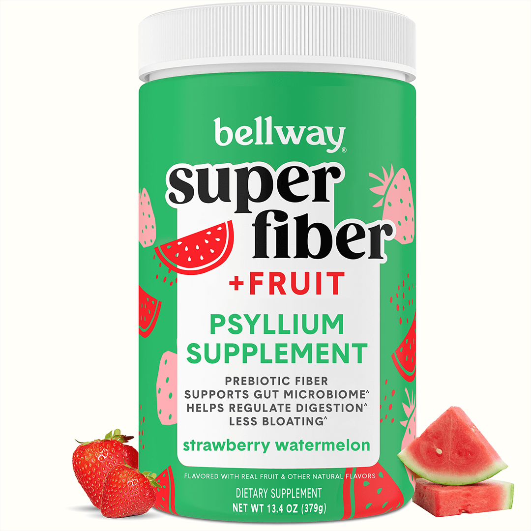 Bellway Super Fiber + Fruit strawberry watermelon flavor product image with strawberries and watermelon slices