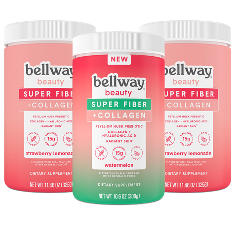 Bellway Beauty - Variety (3 Tubs) Psyllium Husk Fiber Supplement Powder